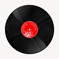 Vinyl record illustration. Free public domain CC0 image.