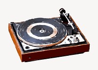 Record player clipart, entertainment illustration vector. Free public domain CC0 image.