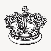Crown clipart, object illustration vector. Free public domain CC0 image.