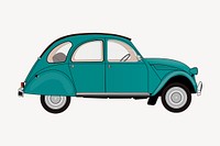 Green classic car clipart, transportation illustration psd. Free public domain CC0 image.