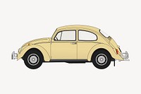 Beige classic car clipart, transportation illustration vector. Free public domain CC0 image.