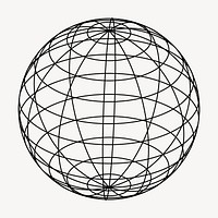 Grid globe collage element, geography illustration vector. Free public domain CC0 image.