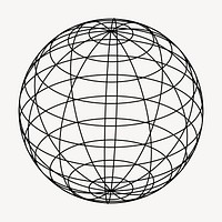 Wireframe globe illustration. Free public domain CC0 image.
