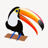 Toucan bird  illustration. Free public domain CC0 image.