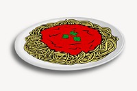 Spaghetti collage element, food illustration psd. Free public domain CC0 image.