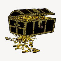 Treasure chest clipart, object illustration vector. Free public domain CC0 image.