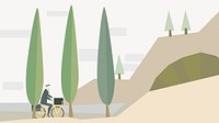 Postman riding a bike background, job illustration vector. Free public domain CC0 image.