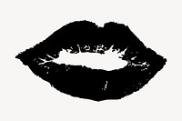 Lips silhouette clipart, love illustration vector. Free public domain CC0 image.