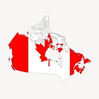 Canada map flag illustration. Free public domain CC0 image.