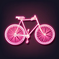 Neon bicycle clipart, vehicle aesthetic illustration psd