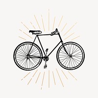 Bicycle drawing, vintage sustainable vehicle illustration