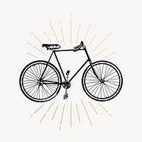 Bicycle drawing, vintage sustainable vehicle illustration psd