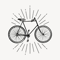 Bicycle clipart, vintage sustainable vehicle drawing vector