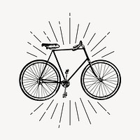 Bicycle drawing, vintage sustainable vehicle illustration