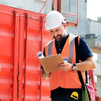 Site engineer on a construction site