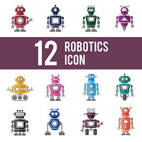Illustration of robot icons set