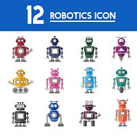 Illustration of robot icons set