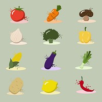 Illustration of vegetable set