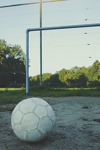White soccer ball in the field