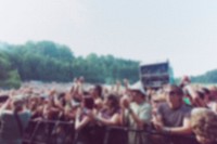 Close up of a festival crowd