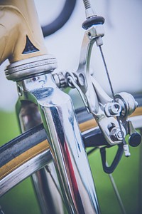 Close up of a bike&#39;s front brake