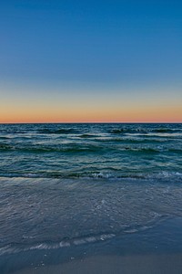 Sunrise over a blue ocean