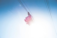 Cable car at a high alpine mountain