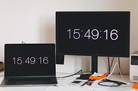 The time on computer screens