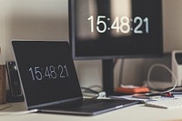 The time on computer screens