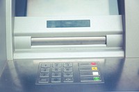 Close up of ATM machine keypad