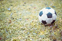 A football on the lawn