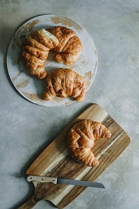 Croissants on a breakfast table