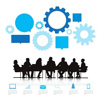 Illustration of business people in the meeting vector