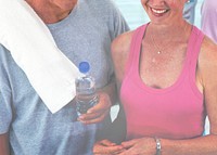 Healthy senior people at the gym