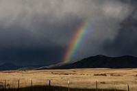 Spectacular rainbow outside the settlement of Humbolt-Dewey, near Prescott in Central Arizona. Original image from <a href="https://www.rawpixel.com/search/carol%20m.%20highsmith?sort=curated&amp;page=1">Carol M. Highsmith</a>&rsquo;s America, Library of Congress collection. Digitally enhanced by rawpixel.