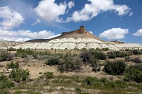 Castle Rock, a formation overlooking Green River, Wyoming, that has become a city symbol. Original image from Carol M. Highsmith&rsquo;s America, Library of Congress collection. Digitally enhanced by rawpixel.