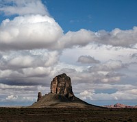 Kayenta Rock, sometimes called Church Rock, a stone pillar near Monument Valley on the lands of the Navajo Nation, near the Utah border in far-northern Arizona. Original image from Carol M. Highsmith&rsquo;s America, Library of Congress collection. Digitally enhanced by rawpixel.
