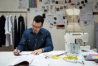 Fashion designer is working on a project