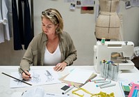 Fashion designer is working on a project