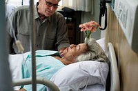 An elderly patient at the hospital