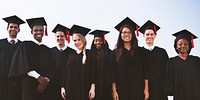 Group of diverse graduating students