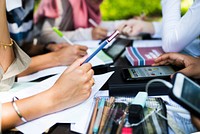 Group of students studying together