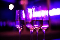 Closeup of party drinks in a club