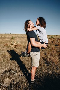 Couple hiking together in the wilderness | Free Photo - rawpixel