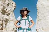 Woman traveling with backpack