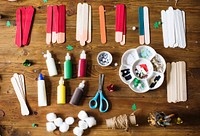 Set of materials for a Christmas DIY arts and crafts project
