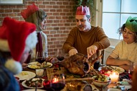 Family having a Christmas dinner