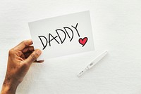 Pregnancy nnouncement to the significant other, Daddy card