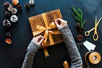 Winter seasonal concept gift box