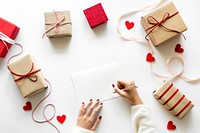 Love and romance concept gifts and letter